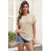 imageATHMILE Womens Tops Summer Sweaters Regular Fit Short Sleeve Shirts Fashion Dressy Casual Business Tunic Blouses 2025Apricot