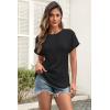 imageATHMILE Womens Tops Summer Sweaters Regular Fit Short Sleeve Shirts Fashion Dressy Casual Business Tunic Blouses 2025Black