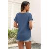 imageATHMILE Womens Tops Summer Sweaters Regular Fit Short Sleeve Shirts Fashion Dressy Casual Business Tunic Blouses 2025Blue