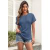 imageATHMILE Womens Tops Summer Sweaters Regular Fit Short Sleeve Shirts Fashion Dressy Casual Business Tunic Blouses 2025Blue