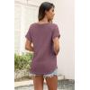 imageATHMILE Womens Tops Summer Sweaters Regular Fit Short Sleeve Shirts Fashion Dressy Casual Business Tunic Blouses 2025Burgundy