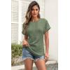 imageATHMILE Womens Tops Summer Sweaters Regular Fit Short Sleeve Shirts Fashion Dressy Casual Business Tunic Blouses 2025Green