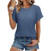 imageATHMILE Womens Tops Summer Sweaters Regular Fit Short Sleeve Shirts Fashion Dressy Casual Business Tunic Blouses 2025Blue
