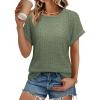 imageATHMILE Womens Tops Summer Sweaters Regular Fit Short Sleeve Shirts Fashion Dressy Casual Business Tunic Blouses 2025Green