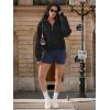 imageATHMILE Womens Hoodies Long Sleeve Fleece Quarter Zip Pullover Workout Oversized Sweatshirt Fall Winter Crop Jacket Tops 2025Black