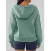 imageATHMILE Womens Hoodies Long Sleeve Fleece Quarter Zip Pullover Workout Oversized Sweatshirt Fall Winter Crop Jacket Tops 2025Green