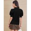imageATHMILE Womens Puff Short Sleeve Sweater Tops 2025 Spring Summer Fall Trendy Casual T Shirts BlousesAblack