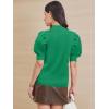 imageATHMILE Womens Puff Short Sleeve Sweater Tops 2025 Spring Summer Fall Trendy Casual T Shirts BlousesAgreen