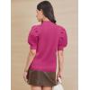 imageATHMILE Womens Puff Short Sleeve Sweater Tops 2025 Spring Summer Fall Trendy Casual T Shirts BlousesAlight Pink
