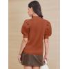 imageATHMILE Womens Puff Short Sleeve Sweater Tops 2025 Spring Summer Fall Trendy Casual T Shirts BlousesAorange