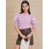 imageATHMILE Womens Puff Short Sleeve Sweater Tops 2025 Spring Summer Fall Trendy Casual T Shirts BlousesApurple