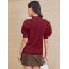 imageATHMILE Womens Puff Short Sleeve Sweater Tops 2025 Spring Summer Fall Trendy Casual T Shirts BlousesAwine Red