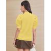 imageATHMILE Womens Puff Short Sleeve Sweater Tops 2025 Spring Summer Fall Trendy Casual T Shirts BlousesAyellow