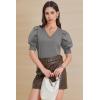 imageATHMILE Womens Puff Short Sleeve Sweater Tops 2025 Spring Summer Fall Trendy Casual T Shirts BlousesBdark Grey