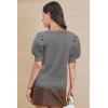imageATHMILE Womens Puff Short Sleeve Sweater Tops 2025 Spring Summer Fall Trendy Casual T Shirts BlousesBdark Grey