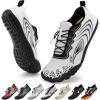 imageATHMILE Water Shoes for Women Men Quick Dry Beach Barefoot Aqua Swim Shoes NonSlip for Wading Rafting Hiking KayakingC White