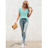 imageATHMILE T Shirts Short Sleeve V Neck Tees for Women Fashion Tops Trendy Lightweight Casual Summer Outfits Clothes 2025 BeachAqua