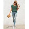 imageATHMILE T Shirts Short Sleeve V Neck Tees for Women Fashion Tops Trendy Lightweight Casual Summer Outfits Clothes 2025 BeachGreen