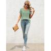 imageATHMILE T Shirts Short Sleeve V Neck Tees for Women Fashion Tops Trendy Lightweight Casual Summer Outfits Clothes 2025 BeachLightgreen