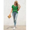 imageATHMILE T Shirts Short Sleeve V Neck Tees for Women Fashion Tops Trendy Lightweight Casual Summer Outfits Clothes 2025 BeachSan Pa Green