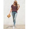 imageATHMILE T Shirts Short Sleeve V Neck Tees for Women Fashion Tops Trendy Lightweight Casual Summer Outfits Clothes 2025 BeachWinered