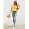imageATHMILE T Shirts Short Sleeve V Neck Tees for Women Fashion Tops Trendy Lightweight Casual Summer Outfits Clothes 2025 BeachYellow