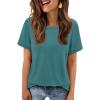 imageATHMILE Womens T Shirt Summer Tops Short Sleeve Fashion School Teachers Clothes 2025 Spring Beach Vacation TrendyBlue Geen