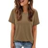 imageATHMILE Womens T Shirt Summer Tops Short Sleeve Fashion School Teachers Clothes 2025 Spring Beach Vacation TrendyCoffee