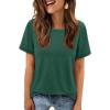 imageATHMILE Womens T Shirt Summer Tops Short Sleeve Fashion School Teachers Clothes 2025 Spring Beach Vacation TrendyDark Green