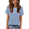 imageATHMILE Womens T Shirt Summer Tops Short Sleeve Fashion School Teachers Clothes 2025 Spring Beach Vacation TrendyIce Blue