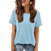 imageATHMILE Womens T Shirt Summer Tops Short Sleeve Fashion School Teachers Clothes 2025 Spring Beach Vacation TrendyLight Blue