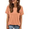 imageATHMILE Womens T Shirt Summer Tops Short Sleeve Fashion School Teachers Clothes 2025 Spring Beach Vacation TrendyLight Orange