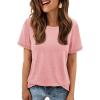 imageATHMILE Womens T Shirt Summer Tops Short Sleeve Fashion School Teachers Clothes 2025 Spring Beach Vacation TrendyLight Pink