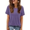 imageATHMILE Womens T Shirt Summer Tops Short Sleeve Fashion School Teachers Clothes 2025 Spring Beach Vacation TrendyPurple