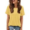 imageATHMILE Womens T Shirt Summer Tops Short Sleeve Fashion School Teachers Clothes 2025 Spring Beach Vacation TrendyYellow