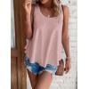 imageATHMILE Womens Tank Tops Sleeveless Eyelet Embroidery Scoop Neck Loose Fit Casual Summer Flowy BeachDarkpink