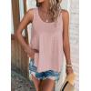 imageATHMILE Womens Tank Tops Sleeveless Eyelet Embroidery Scoop Neck Loose Fit Casual Summer Flowy BeachDarkpink