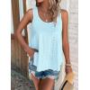 imageATHMILE Womens Tank Tops Sleeveless Eyelet Embroidery Scoop Neck Loose Fit Casual Summer Flowy BeachLightblue