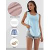 imageATHMILE Womens Tank Tops Sleeveless Eyelet Embroidery Scoop Neck Loose Fit Casual Summer Flowy BeachLightblue
