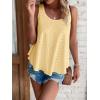 imageATHMILE Womens Tank Tops Sleeveless Eyelet Embroidery Scoop Neck Loose Fit Casual Summer Flowy BeachLightyellow