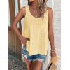 imageATHMILE Womens Tank Tops Sleeveless Eyelet Embroidery Scoop Neck Loose Fit Casual Summer Flowy BeachLightyellow