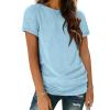 imageATHMILE Womens T Shirt Summer Tops Short Sleeve Fashion School Teachers Clothes 2025 Spring Beach Vacation TrendyLight Blue
