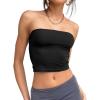 imageATHMILE Womens Tube Tops Strapless Crop Tops Basic Backless Sleeveless Bandeau Trendy Going Out Cute Summer OutfitsBlack