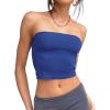imageATHMILE Womens Tube Tops Strapless Crop Tops Basic Backless Sleeveless Bandeau Trendy Going Out Cute Summer OutfitsRoyalblue