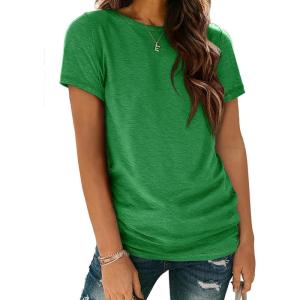 imageATHMILE Womens T Shirt Summer Tops Short Sleeve Fashion School Teachers Clothes 2025 Spring Beach Vacation TrendyGreen