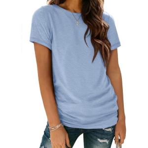 imageATHMILE Womens T Shirt Summer Tops Short Sleeve Fashion School Teachers Clothes 2025 Spring Beach Vacation TrendyIce Blue