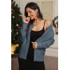 imageATHMILE Fall Long Sleeve Cardigans for Women Sweater Fashion Open Front Winter Button Down Crewneck Loose Knit Jacket 2025Grey Blue