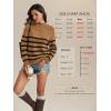 imageATHMILE Fall Turtleneck Striped Sweaters for Women 2025 Winter Long Sleeve Knit Sweater Pullover Tops Deco with Metal ButtonsKhaki