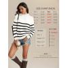 imageATHMILE Fall Turtleneck Striped Sweaters for Women 2025 Winter Long Sleeve Knit Sweater Pullover Tops Deco with Metal ButtonsWhite