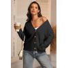 imageATHMILE Oversized Cardigan Sweaters for Women Lightweight Button VNeck Casual Open Front Knit Fall Outfits 2025Black